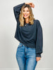 Mineral Washed Long Sleeve Cotton Cropped Top