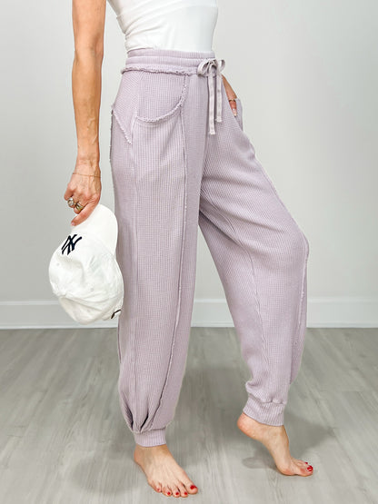 Mineral Washed Waffle Cocoon Pants