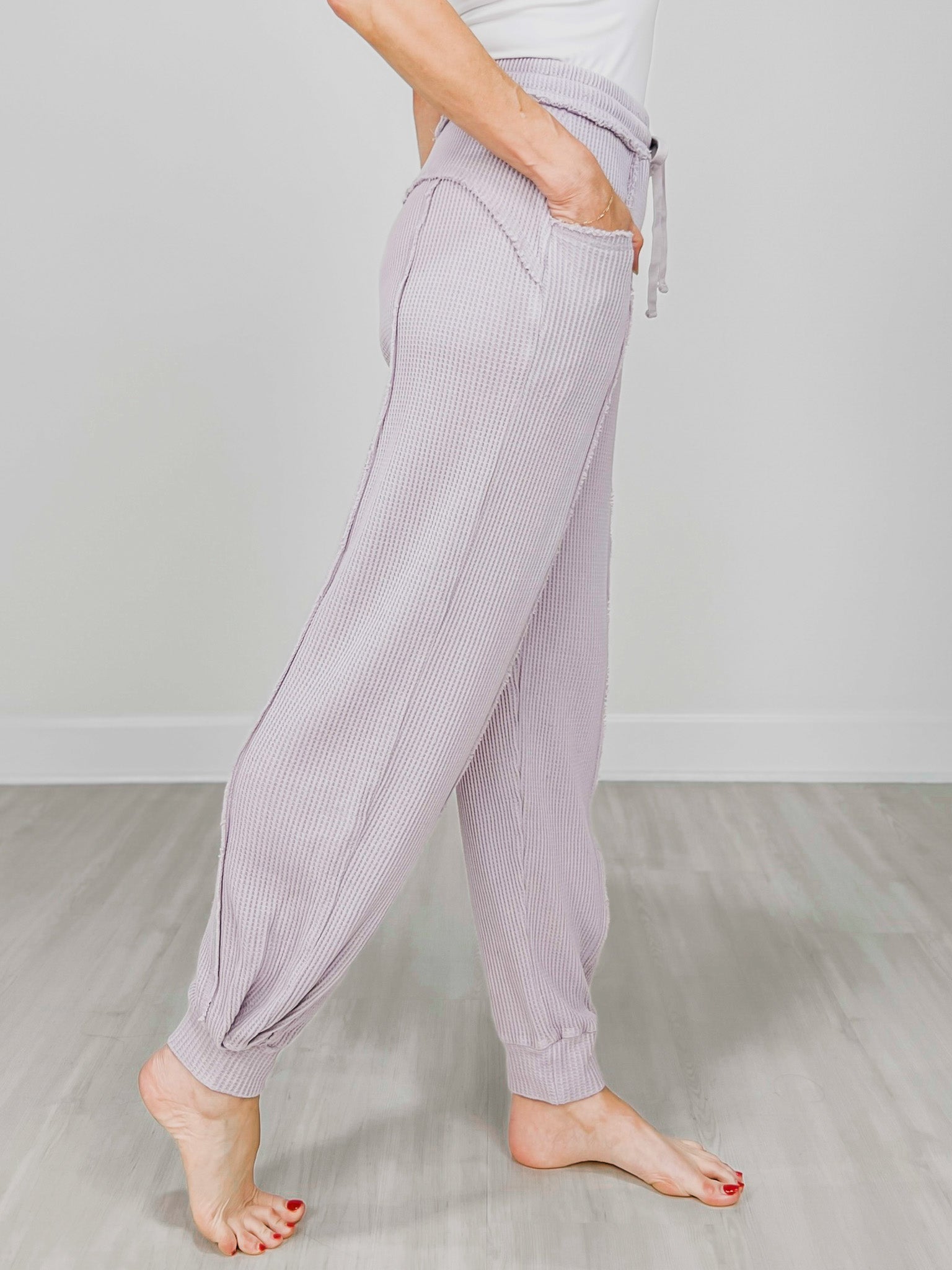 Mineral Washed Waffle Cocoon Pants