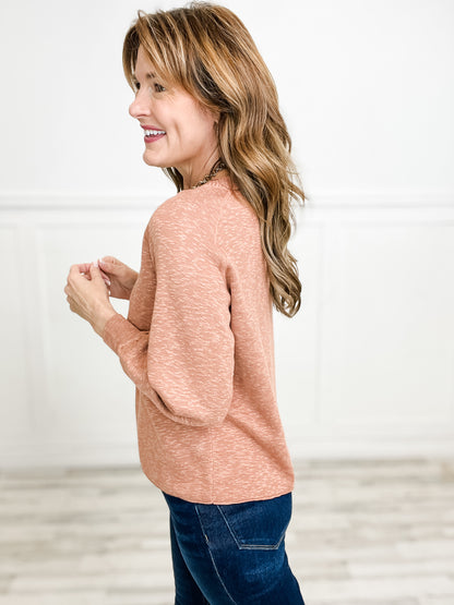 Raglan Long Sleeve Pullover Slub Yard Knit Sweater Top