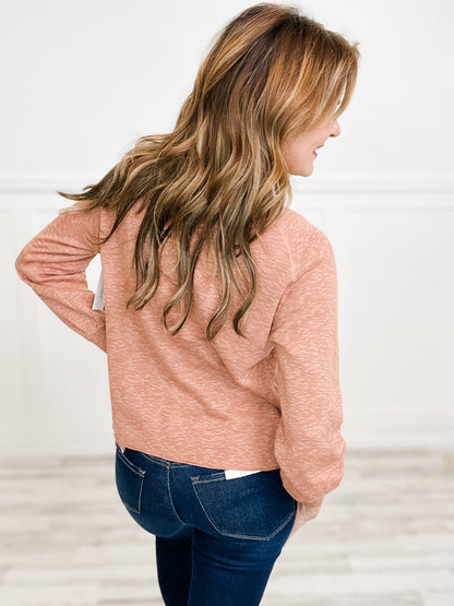 Raglan Long Sleeve Pullover Slub Yard Knit Sweater Top