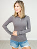 Essential Long-Sleeved Micro-Ribbed Athleisure Top - GRP A