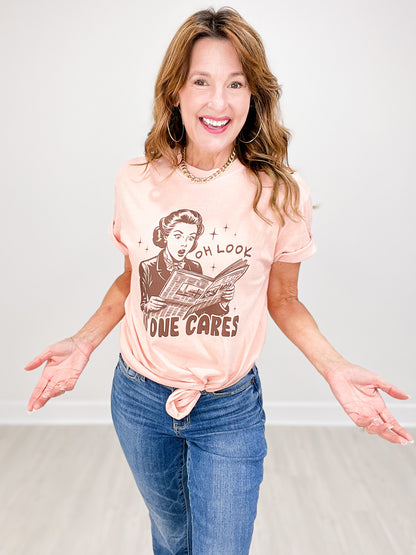 No One Cares Retro Graphic Tee