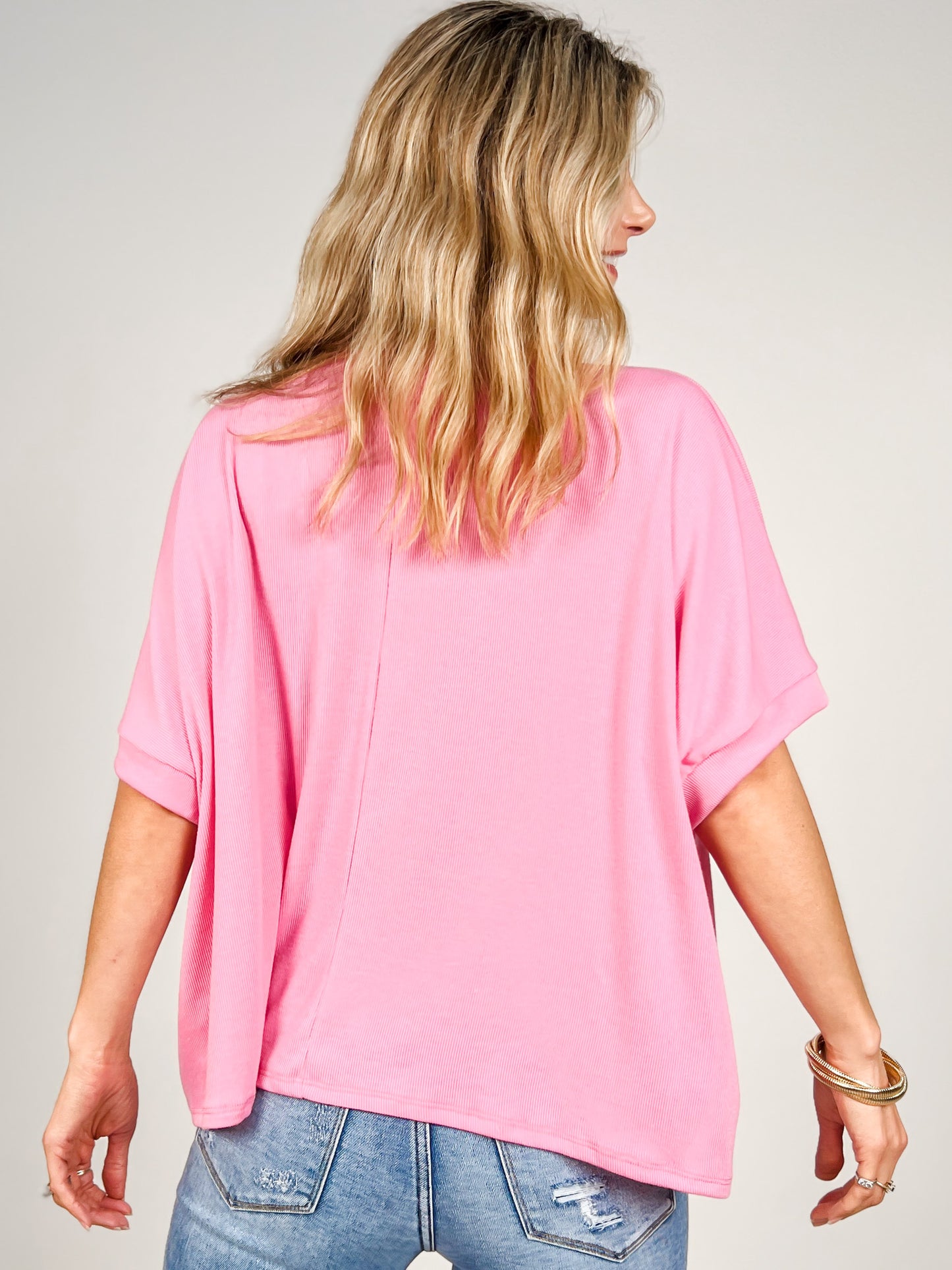 Short Sleeve Round Neck Solid Top