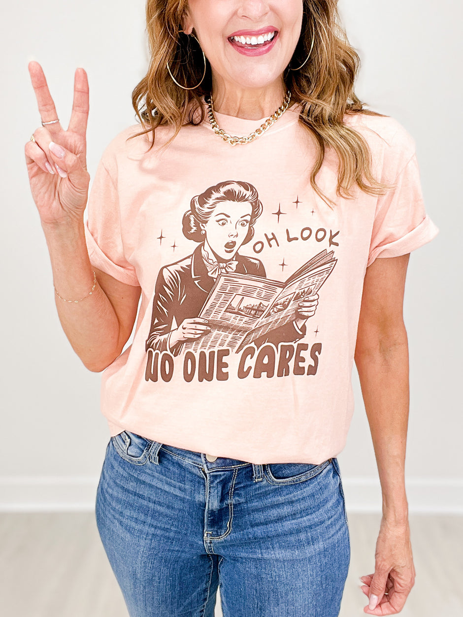 No One Cares Retro Graphic Tee