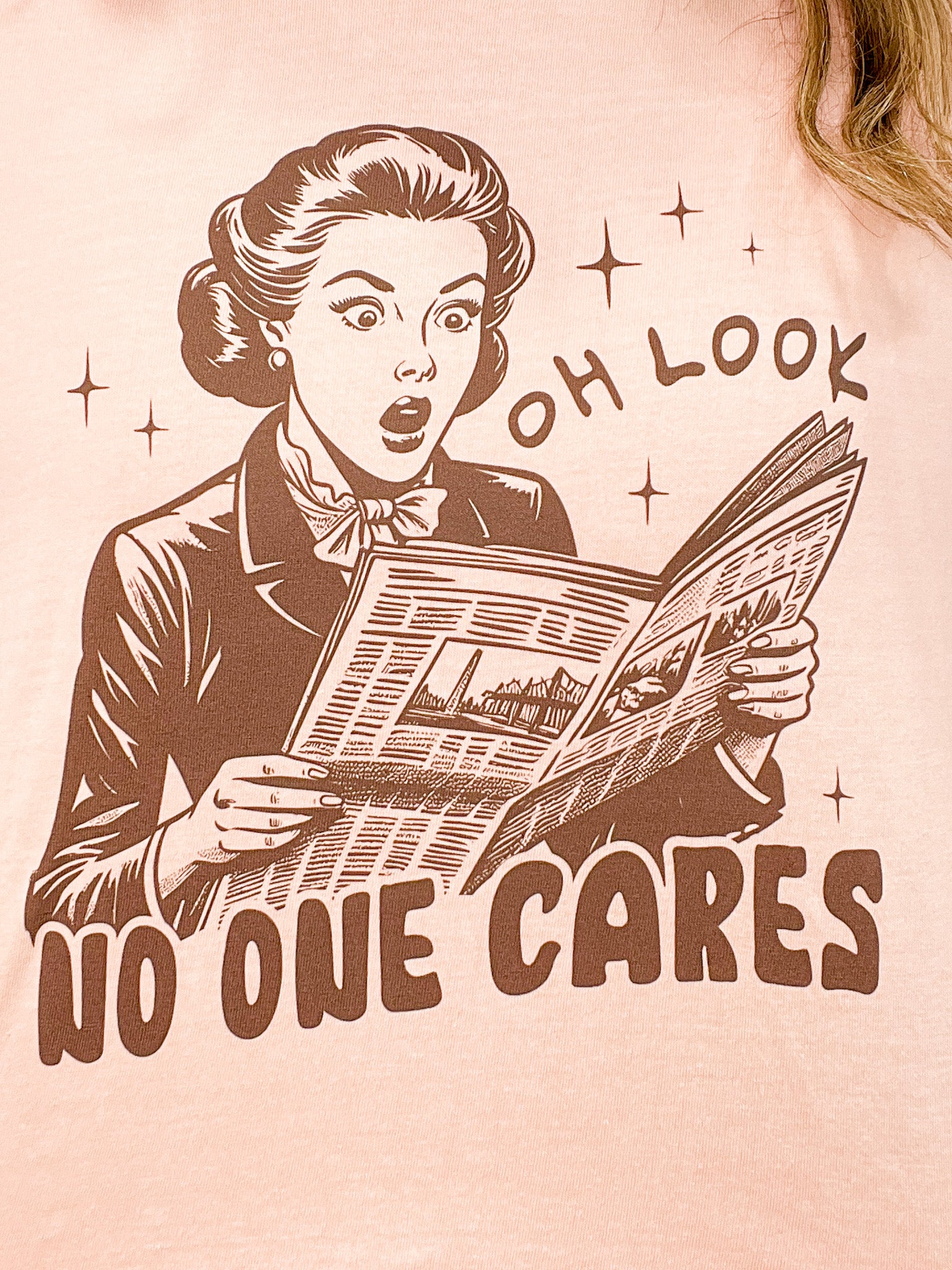 No One Cares Retro Graphic Tee
