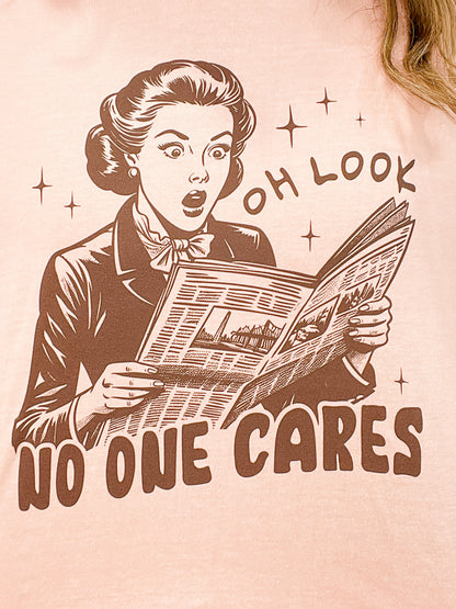 No One Cares Retro Graphic Tee