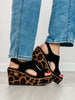 Corkys Freddie Wedge Sandals in BLACK FAUX SUEDE