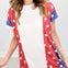 Short Sleeve Ribbed Stars and Stripes Contrast Top