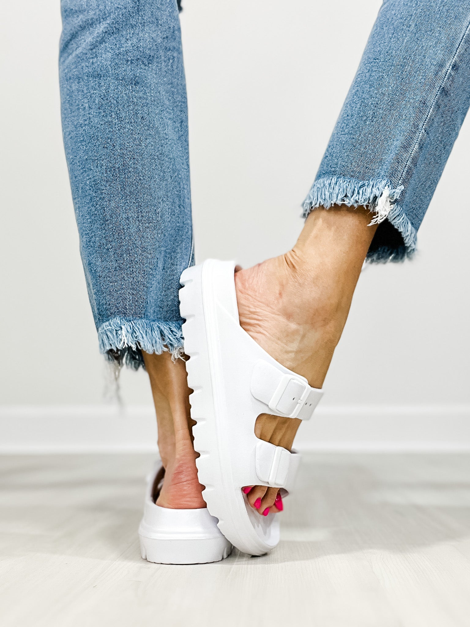 Corkys Cabana Double Buckle Sandals in White