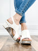 Corkys Carley IVORY SNAKE COMBO Wedge Shoes