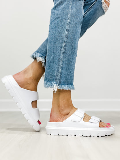Corkys Cabana Double Buckle Sandals in White
