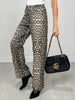 High Waisted Animal Print Knit Jeans
