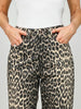 High Waisted Animal Print Knit Jeans