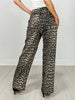 High Waisted Animal Print Knit Jeans