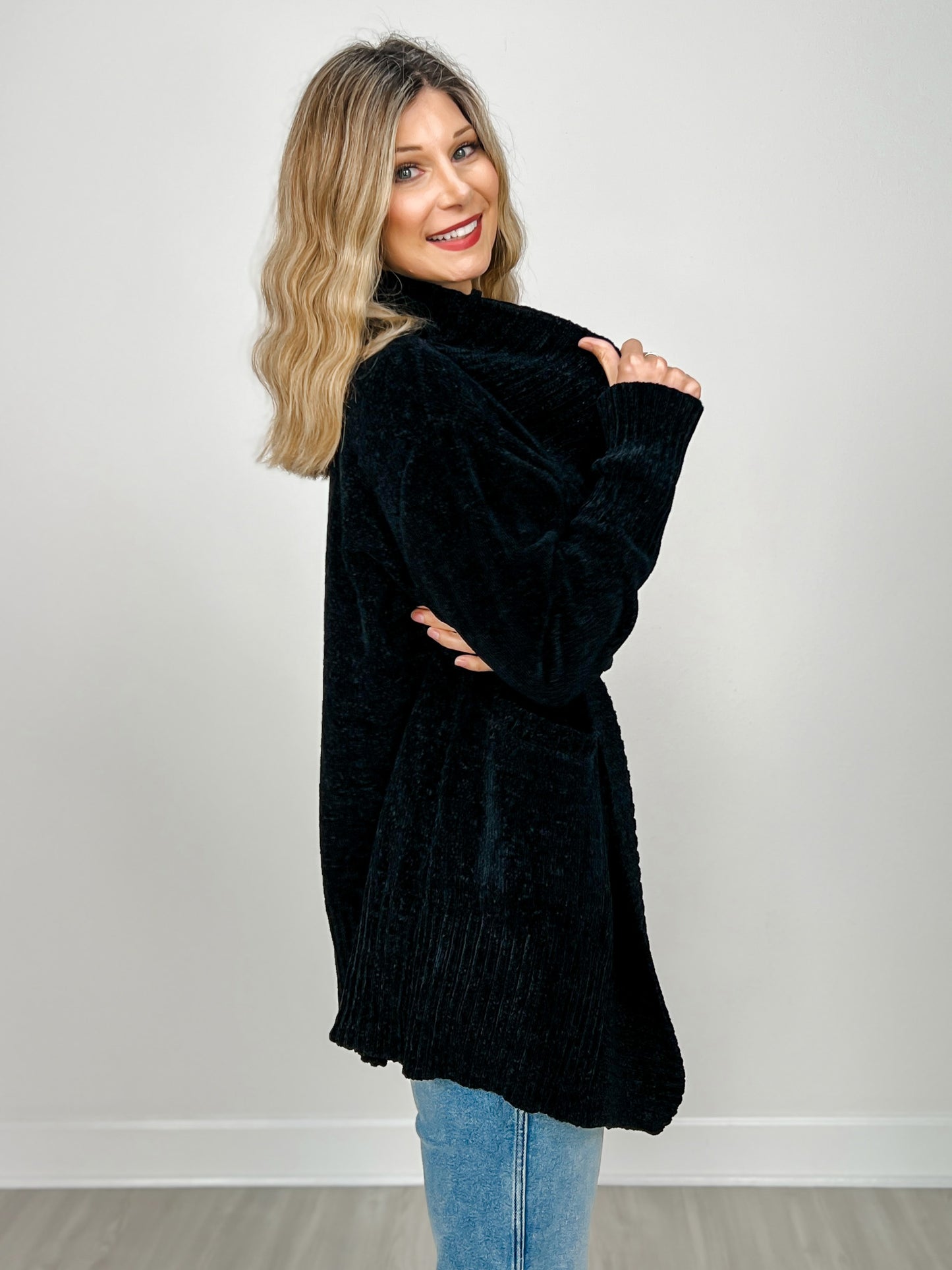 Long Sleeve Solid Knit Open Front Cardigan