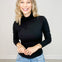 Micro Ribbed Long Sleeve Turtleneck Top