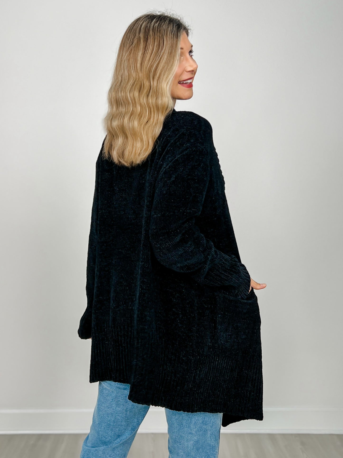 Long Sleeve Solid Knit Open Front Cardigan