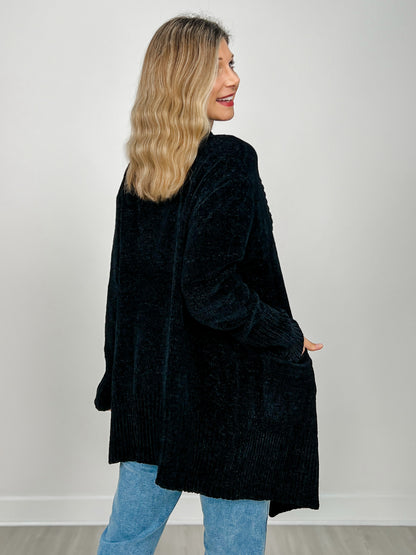 Long Sleeve Solid Knit Open Front Cardigan
