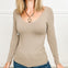Seamless Reversible V-Neck Long Sleeve Top