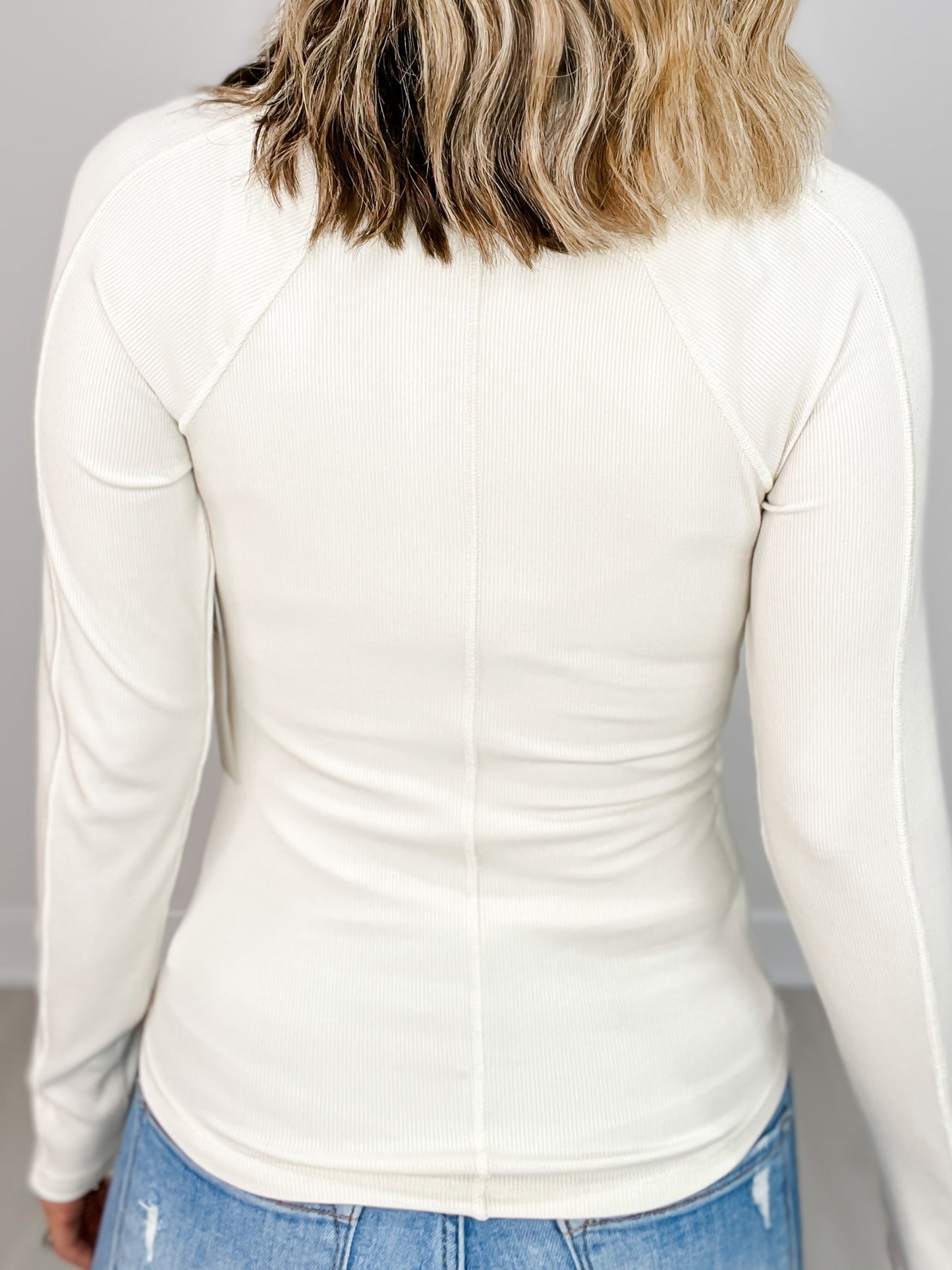 Essential Long Sleeve Micro-Ribbed Henley Top