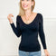 Seamless Reversible V-Neck Long Sleeve Top