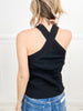 Sleeveless Criss-Cross Neck Knit Tank Top