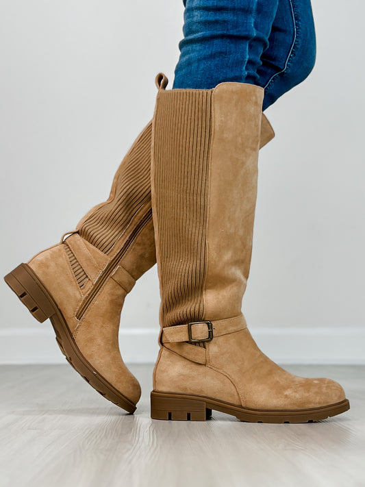Corkys Hay There Tall Boots in CAMEL FAUX SUEDE