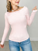 Barely There Boat Neck Micro-Ribbed Top