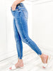 Vervet "Janet" Hi-Rise Distressed Hem Ankle Skinny Jeans