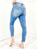 Vervet "Janet" Hi-Rise Distressed Hem Ankle Skinny Jeans