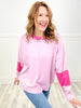 Down To The Wire Woven Sweater Top with Round Neckline and Dolman Sleeves