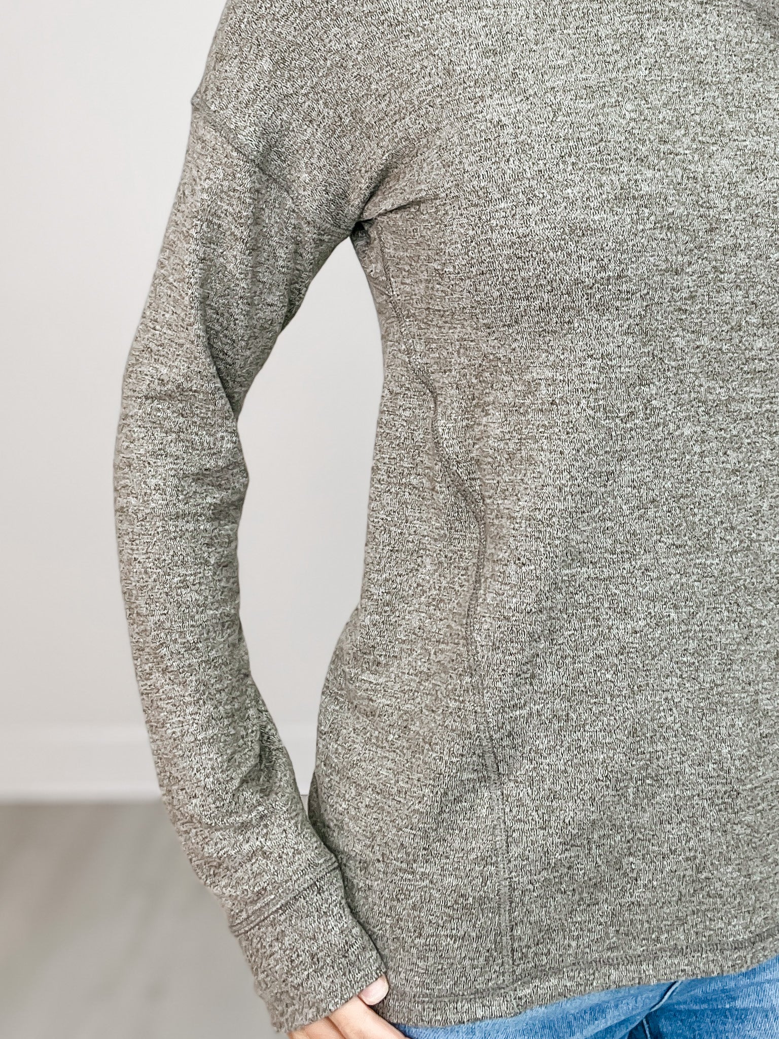 Brushed Hacci Crew Neck Long Sleeve Top