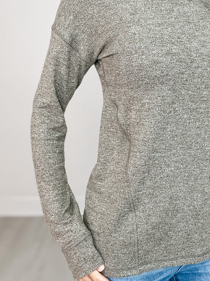 Brushed Hacci Crew Neck Long Sleeve Top