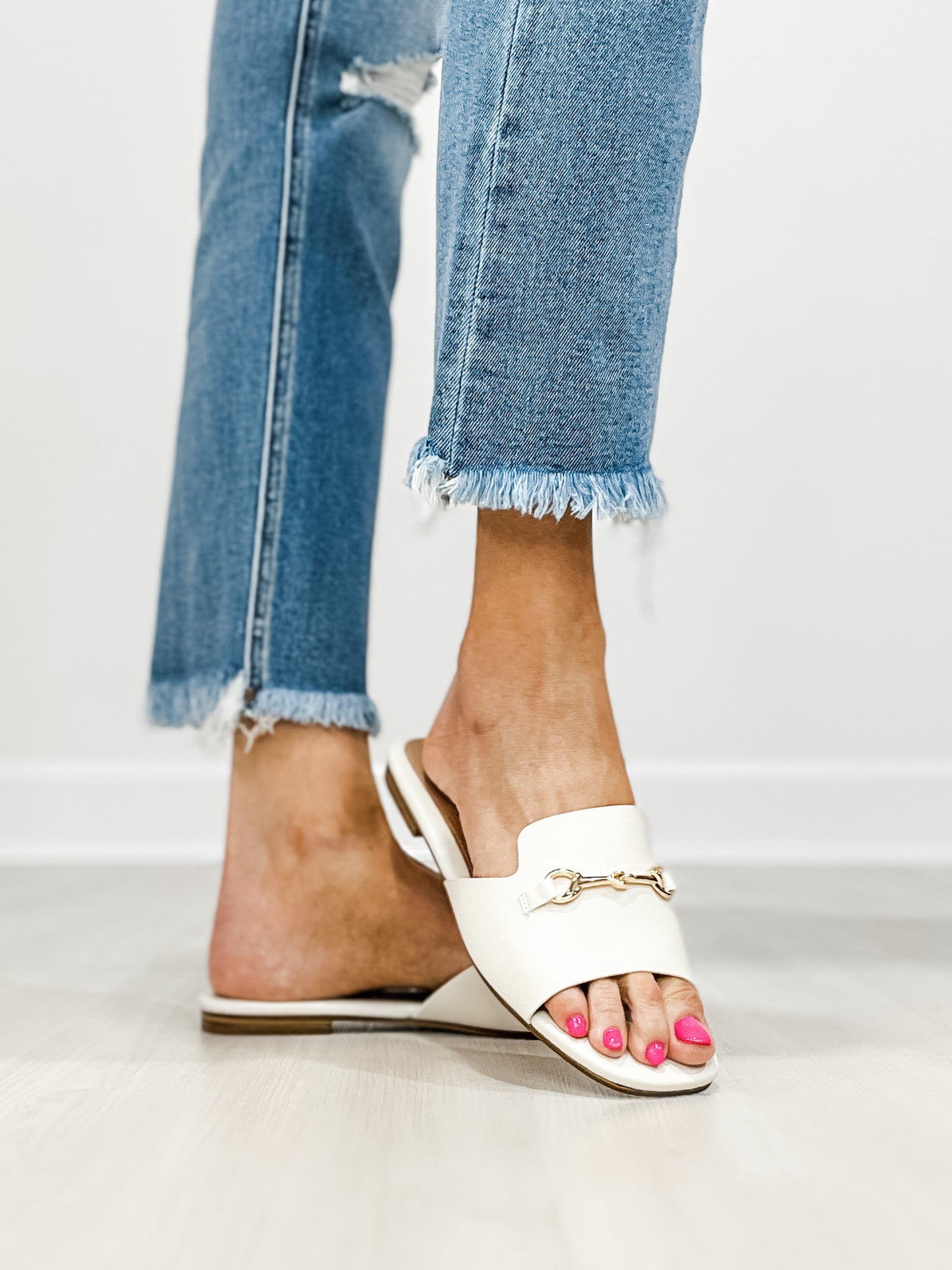 Corkys Bit Of A Breeze Slide Sandals in Ivory