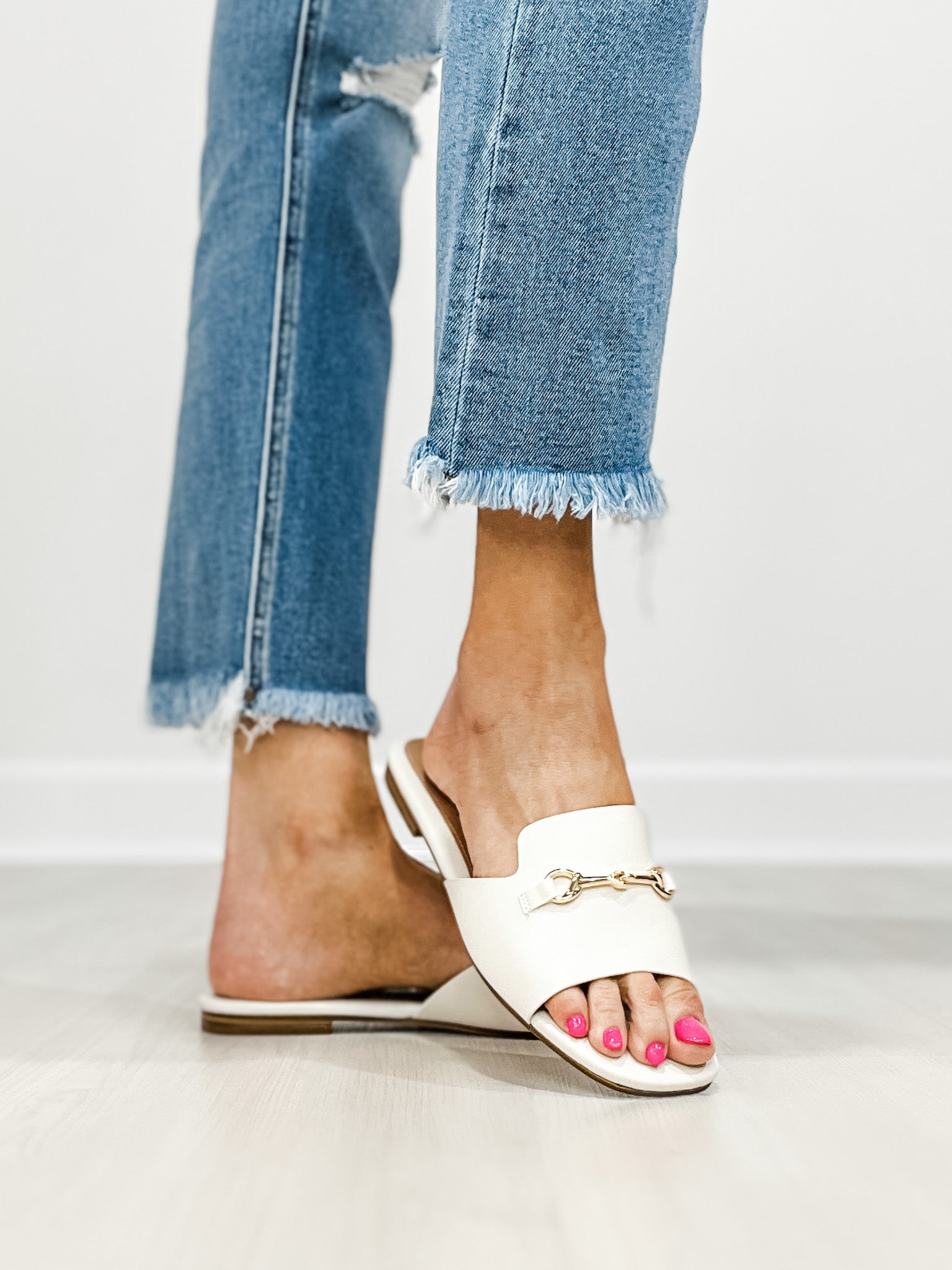Corkys Bit Of A Breeze Slide Sandals in Ivory