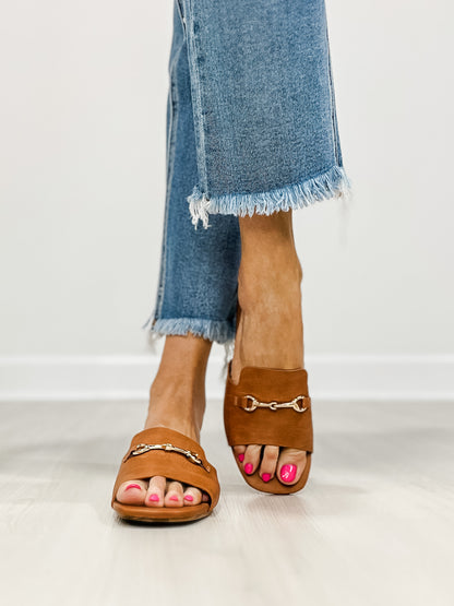 Corkys Bit Of A Breeze Slide Sandals in Cognac