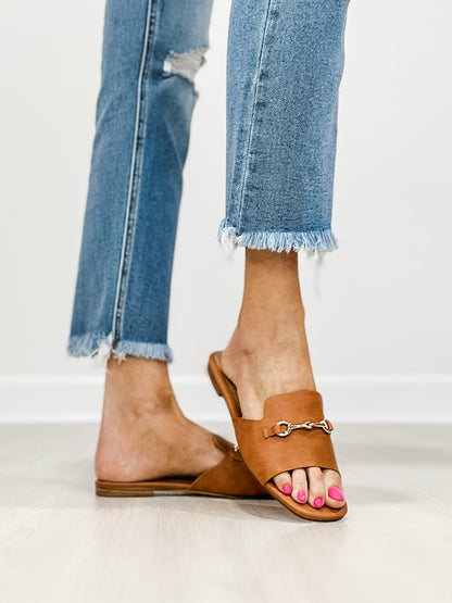 Corkys Bit Of A Breeze Slide Sandals in Cognac