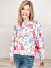 Long Sleeve Floral Print Midweight Sweater