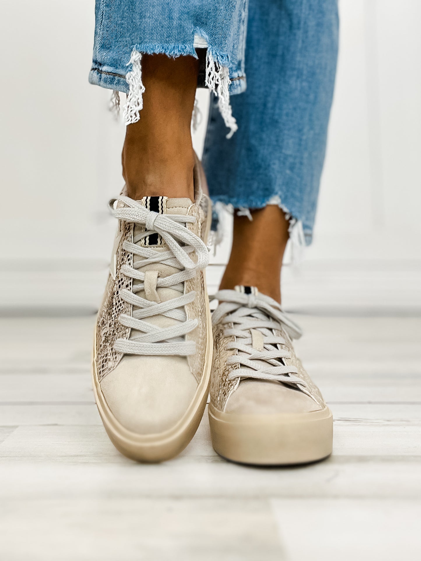 Shu Shop Reba Sneaker in Gold Snake