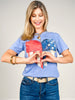 Painted American Flag Heart Graphic Tee