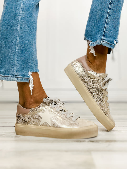 Shu Shop Reba Sneaker in Gold Snake