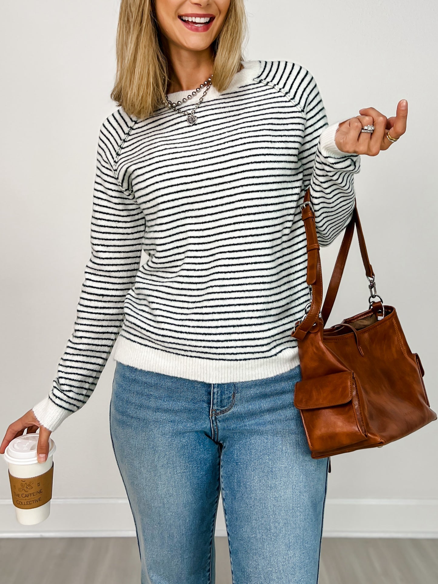 Raglan Sleeve Crew Neck Long Sleeve Sweater