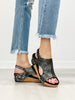 Corkys Volta II Wedge Sandals in Black Texture