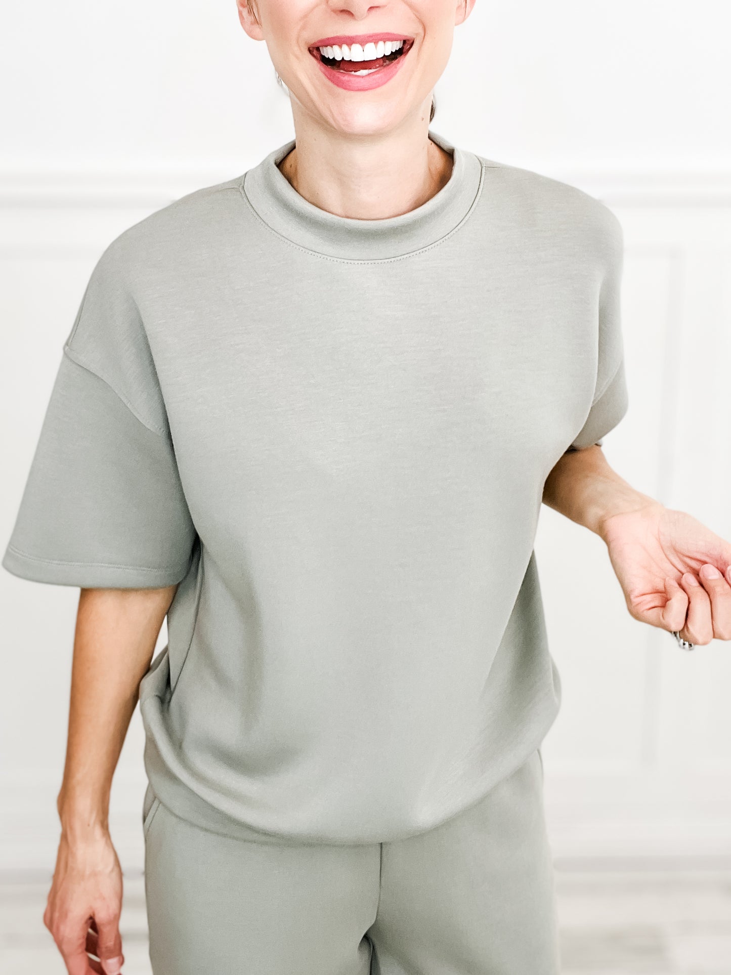 Ready Or Not Modal Poly Span Mock Neck Top - Group B