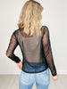 Mock Neck Mesh Top with Pearl Detail - GRP A