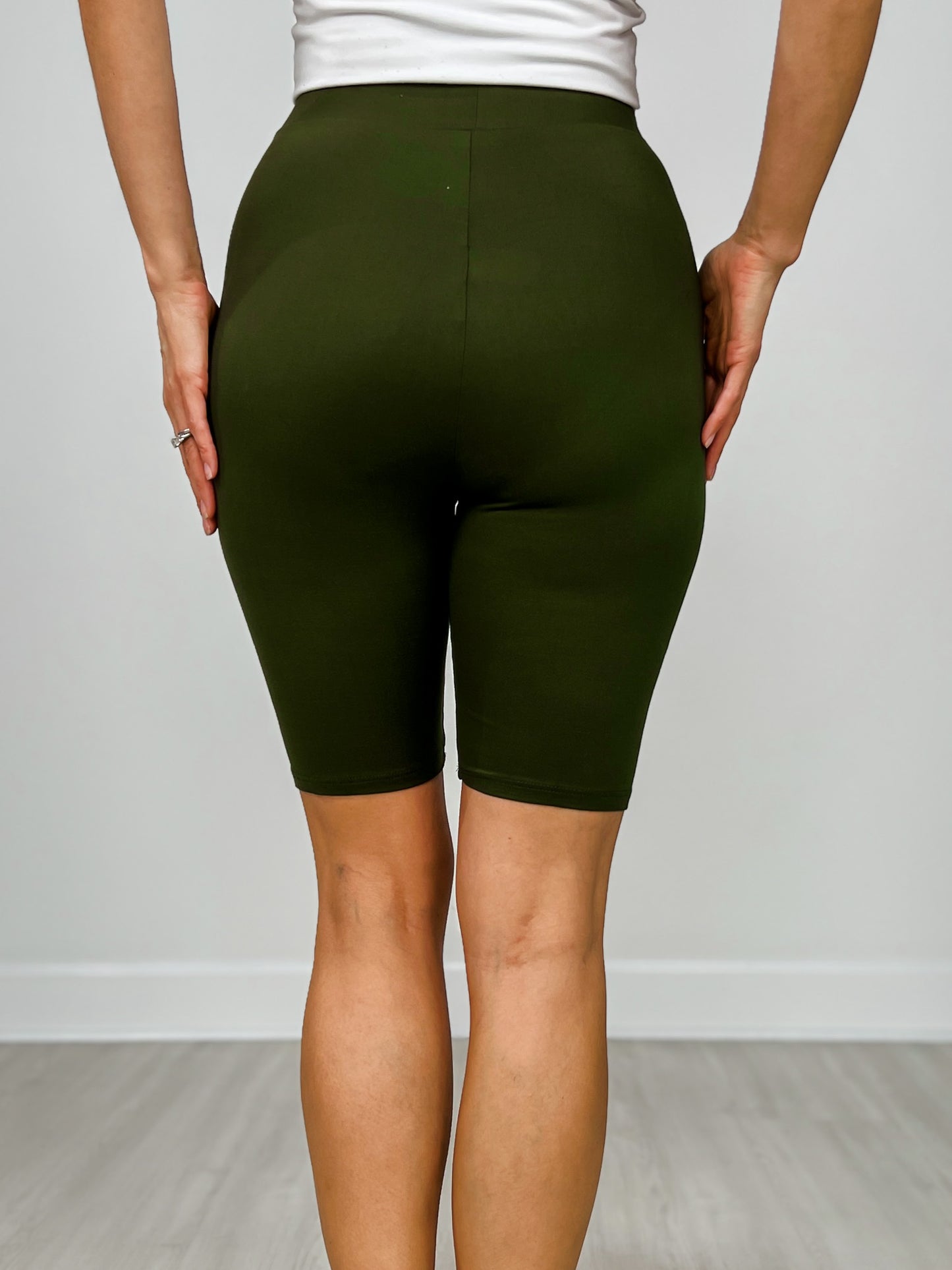 Elastic Waistband DTY Brushed Biker Shorts