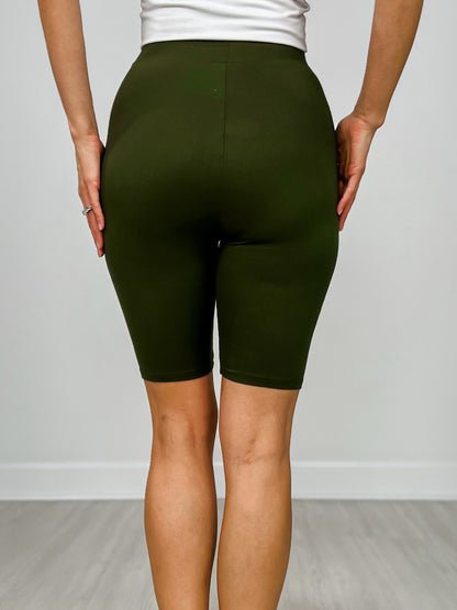 Elastic Waistband DTY Brushed Biker Shorts