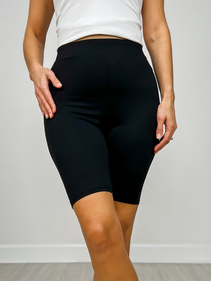 Elastic Waistband DTY Brushed Biker Shorts