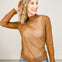 Mock Neck Mesh Top with Pearl Detail - GRP A